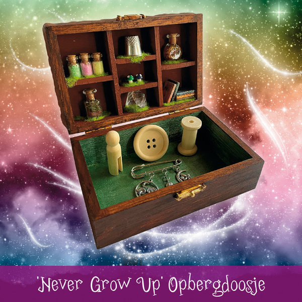 Elfen 'Never Grow Up' Opbergdoosje (Handmade)